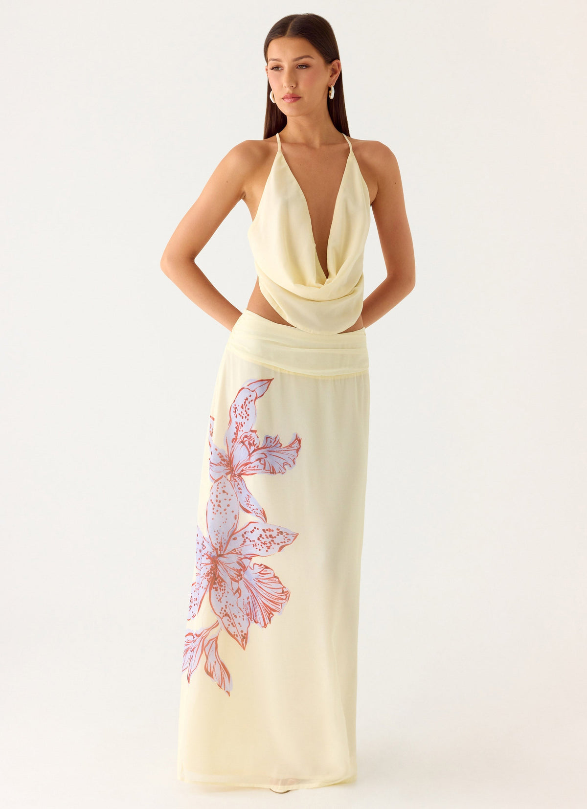 Blushing Bloom Maxi Skirt - Violet Blossom