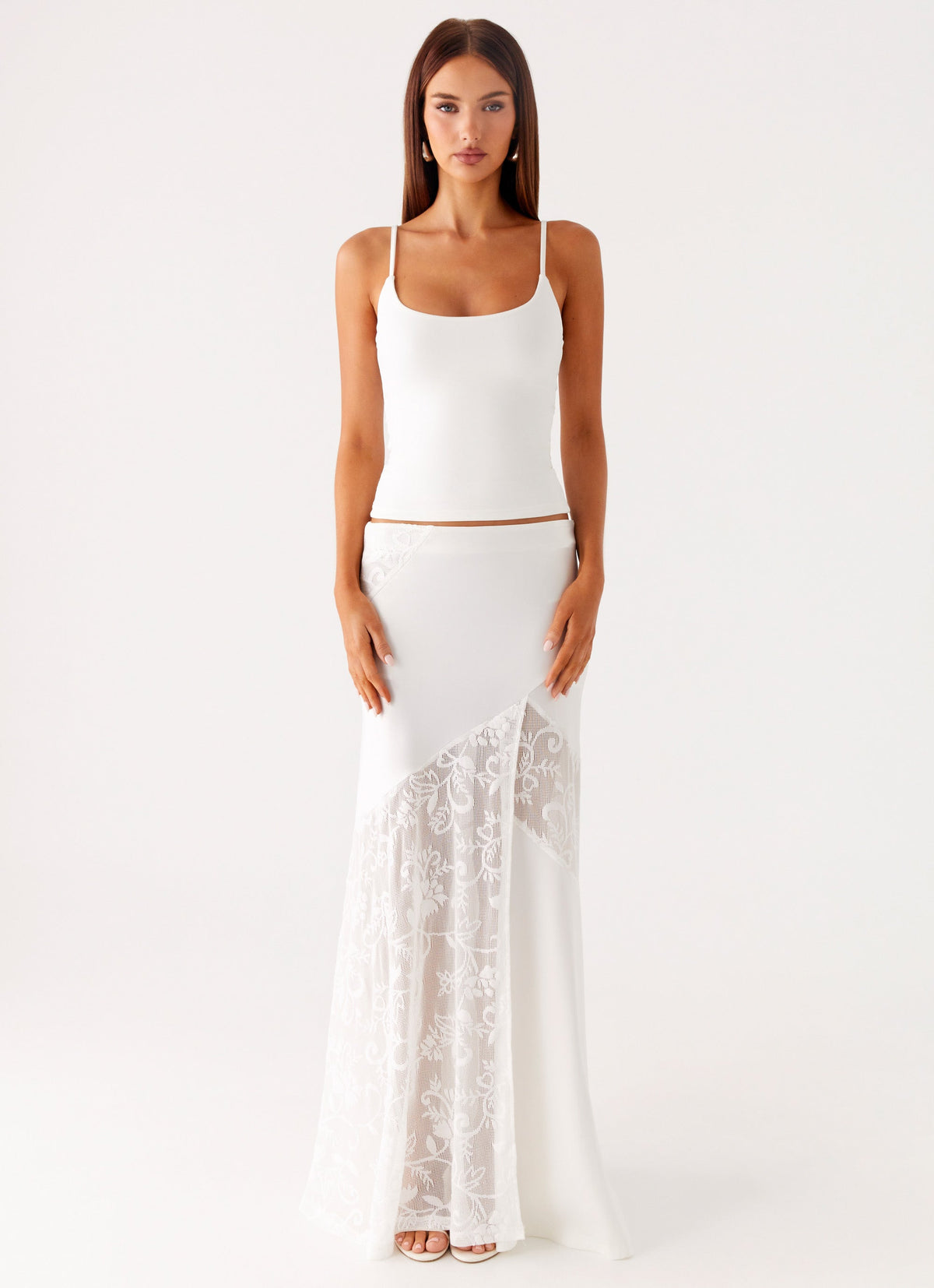 Dasie Lace Maxi Skirt - White