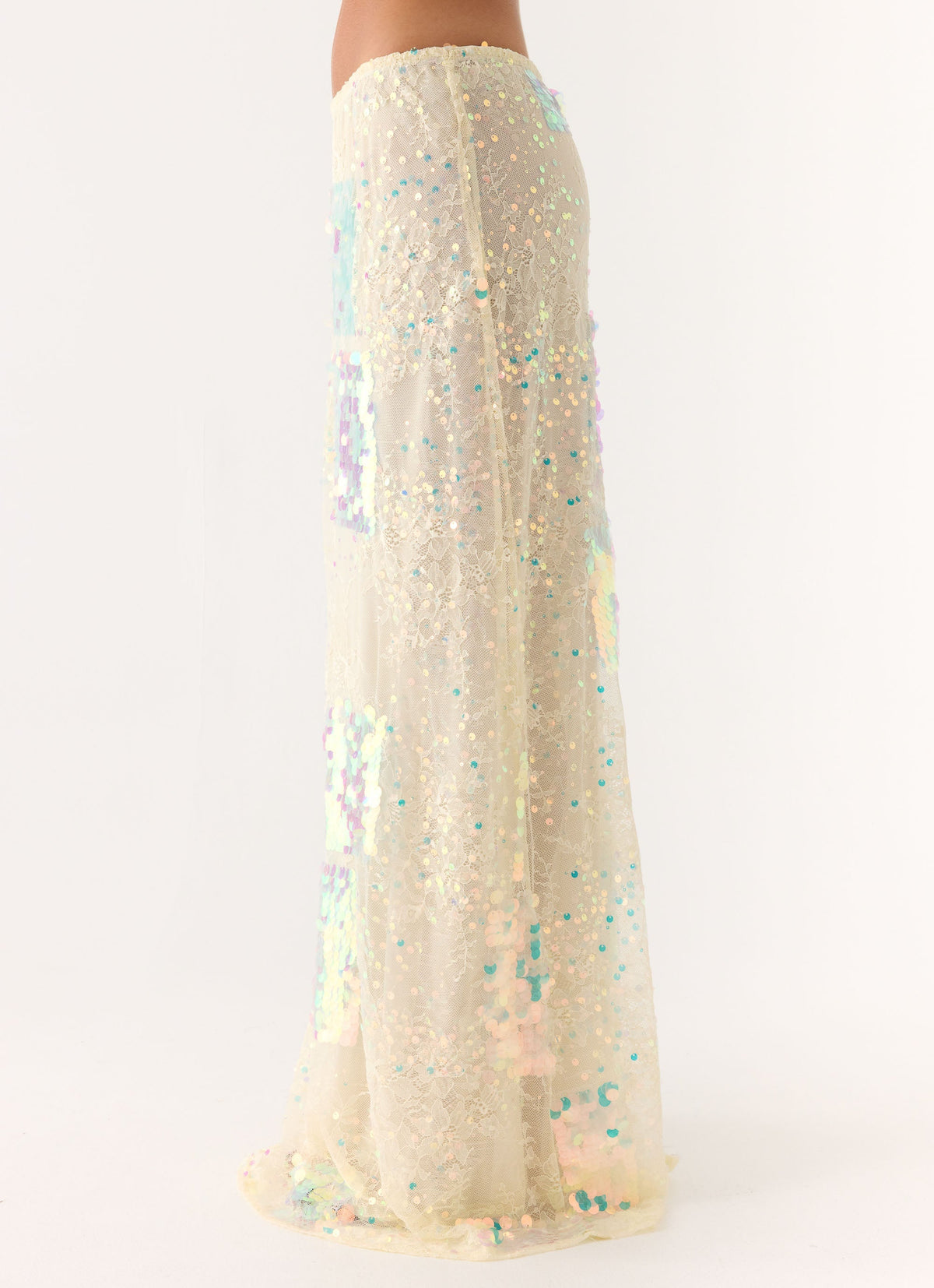 Erinah Sequin Maxi Skirt - Yellow