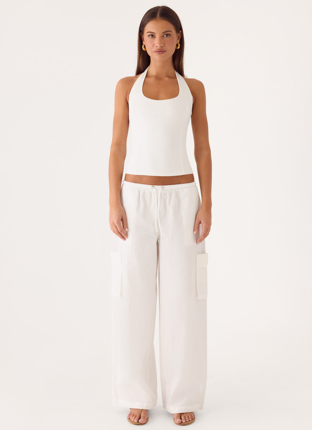 Kynzi Cargo Pants - White