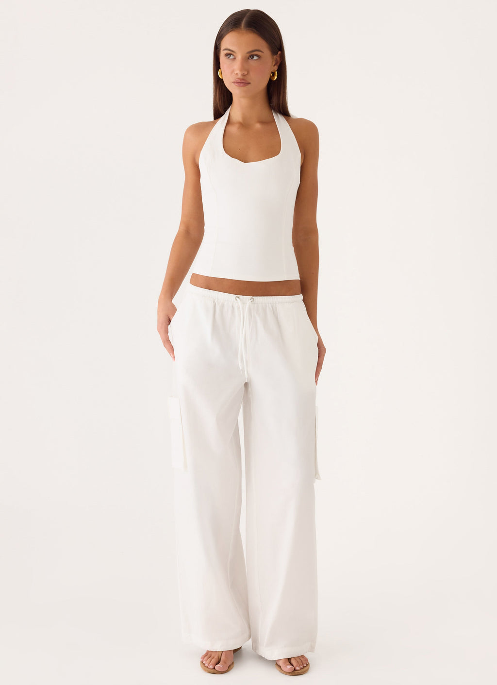 Kynzi Cargo Pants - White
