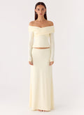 Like A Flower Maxi Skirt - Lemon Yellow