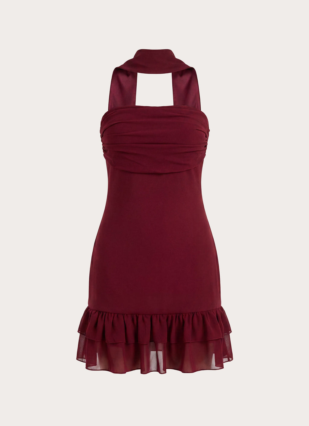Manon Scarf Mini Dress - Deep Red