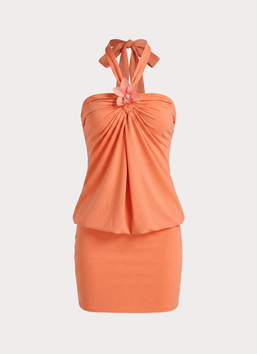 Marimae Halter Mini Dress - Apricot