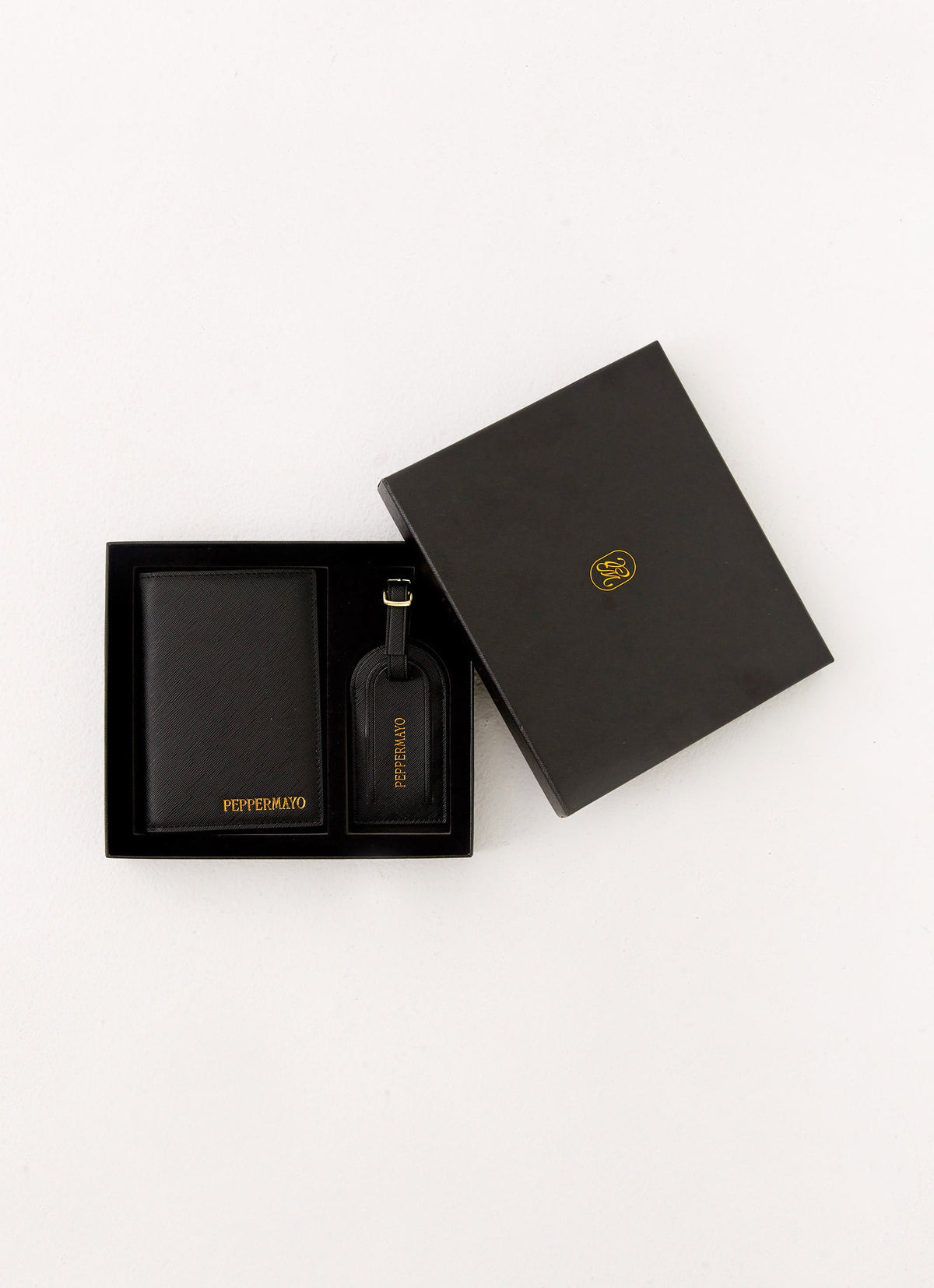 Passport Holder & Luggage Tag Set - Black