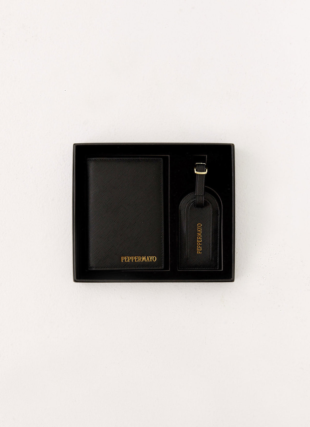 Passport Holder & Luggage Tag Set - Black