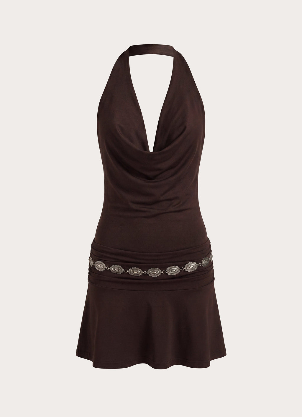 Rude Love Belt Mini Dress - Chocolate