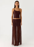 Sparkling Night Maxi Skirt - Chocolate