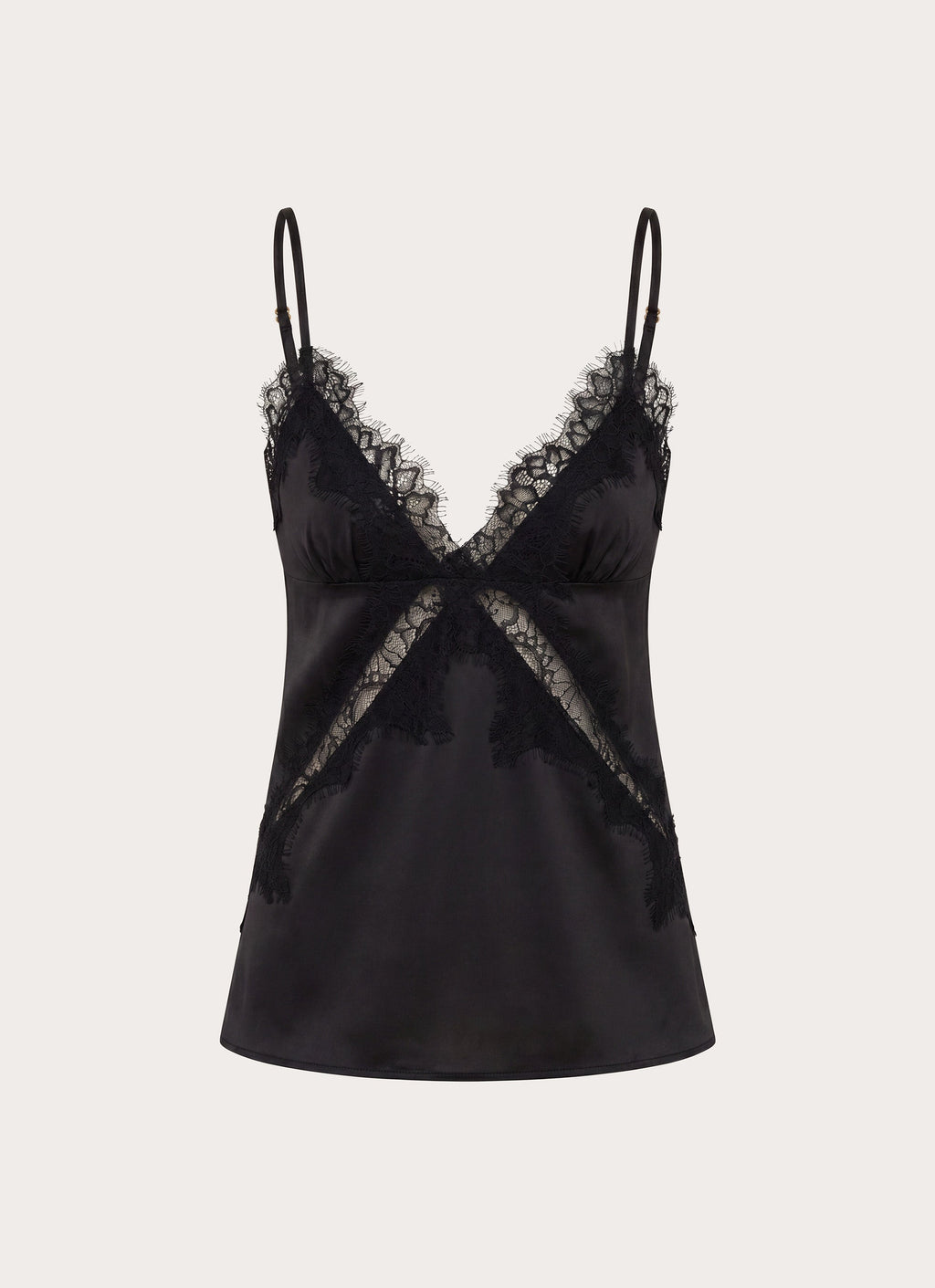 Winona Night Cami Top - Black